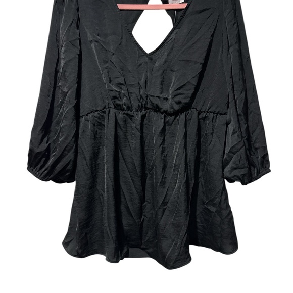 Isabel Maternity by Ingrid & Isabel Black Smocked Cuffed Sleeve Blouse - Picture 1 of 13
